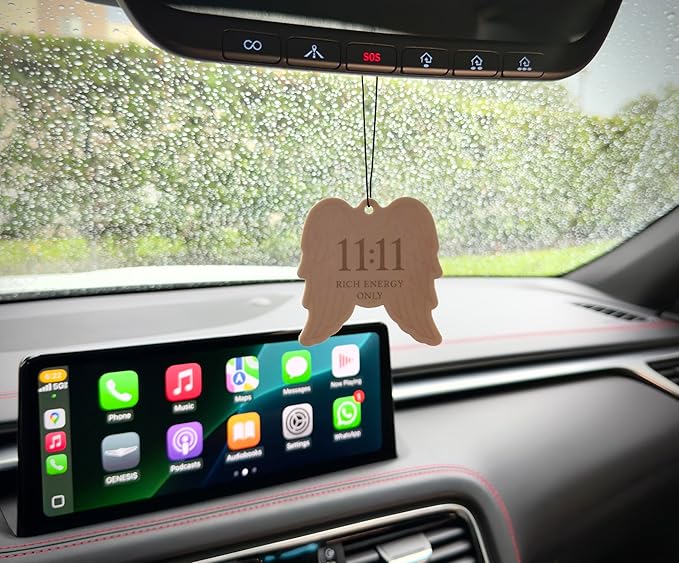 Inspirational Luxury Car Air Freshener & Keychain Bundle – 6-Piece “Essentials by Mery” Collection for Motivation & Positive Energy (11:11 – Ocean Breeze)