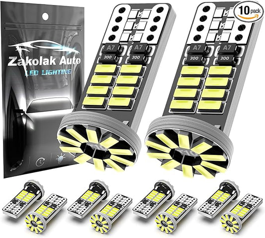 10Pcs 194 T10 168 W5W 2825 LED Bulb, Super Bright LED Car Interior Dome Map Camper RV License Plate Light Bulbs, Upgraded 25-SMD 3014 Chipsets 12V 400LM Ice Blue