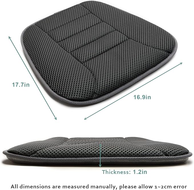 AEROiVi Car Seat Cushion for Driving, Breathable 3D Air Mesh, Non-Slip Bottom, Comfort Car Seat Protector, Car Seat Pad Also Works with Truck and Office Chair Home