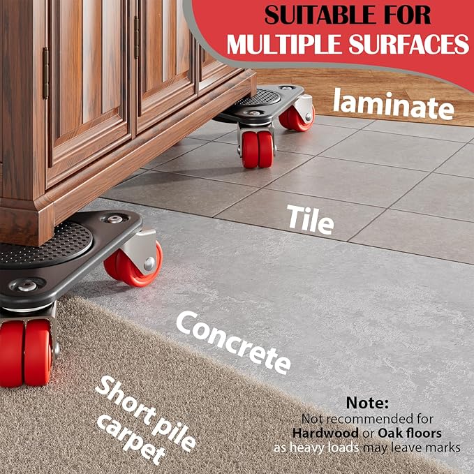 ONEON Furniture Mover Ultra Triangle with 6 Wheels – All-New Upgraded Heavy Item Moving Tool Double-Wheeled Tri-Dolly with Auxiliary Lifter, Full Carbon Steel Panels, Supports up to 1320 lbs