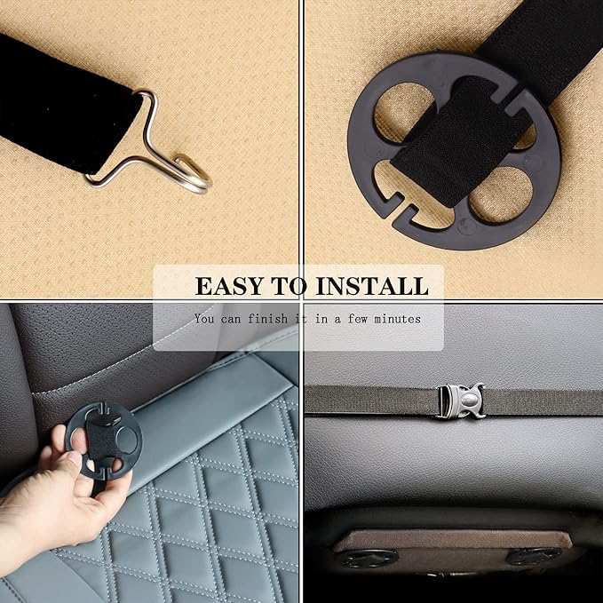 Cusaota 2 Piece Car Seat Covers Protectors for Front Seat Bottoms, Luxury PU Leather Car Interior Seat Cushion Pad Mat, Compatible with 90% Vehicles (Sedan SUV Truck Jeep Mini Van) (Gray-2PCS)