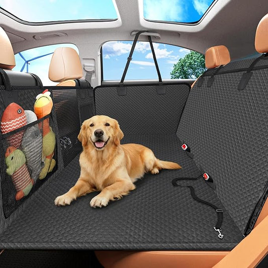 Tough Dog Car Seat Cover for Back Seat with Seatback Top Protection, Waterproof Hard Bottom Back Seat Extender for Dogs, Scratch Resistant Heavy Duty Dog Hammock for Truck Large SUV