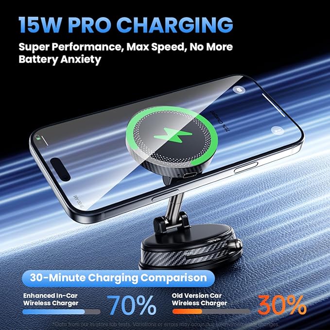 360° Adjustable Radio Magnetic Suction Phone Holder for iPhone 17 Pro Max, 16, 15, 14, 13, 12, Air Plus & More | Perfect for Cars, Kitchens, Bedrooms, Gyms & Other Locations | Strong & Stable