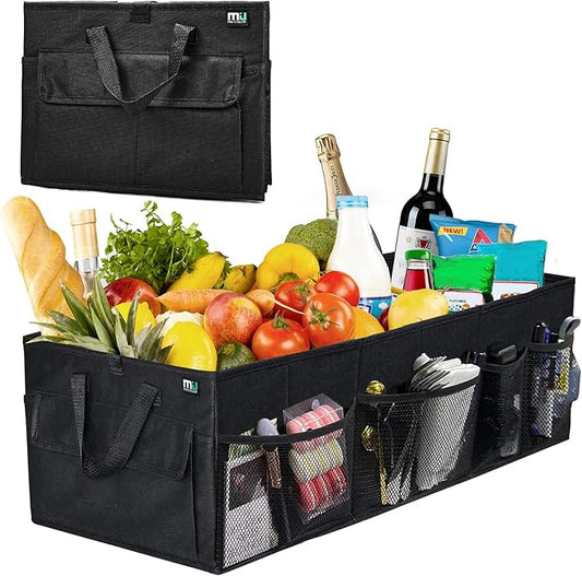 MIU COLOR Trunk Organizer for Car, Car Organizer, 12 Pockets Trunk Organizer for SUV, Durable Oxford, Non-Slip Bottom, Trunk Storage Organizer for Sedans, Van, Jeep, Grocery, Large 3 Compartments