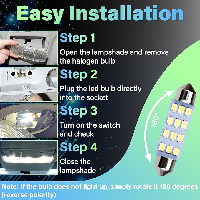 24 PCS Interior Led Dome Lights for Cars, 194 T10 DE3175 578 31mm 42mm Luces Led Para Carro, Accesorios Para Carro for Car Map License Plate Door Side Marker Cornering Trunk Light (White)