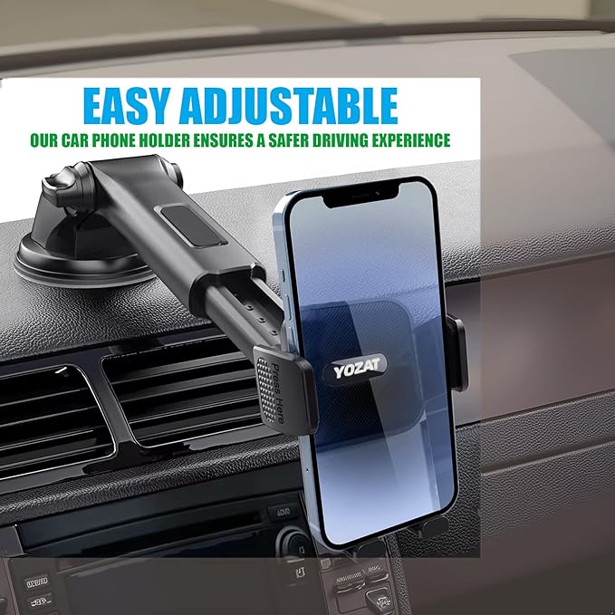 Car Phone Holder for Dashboard, Windshield, Air Vent - Universal Mount, Heavy Duty, Compatible with All Smartphones