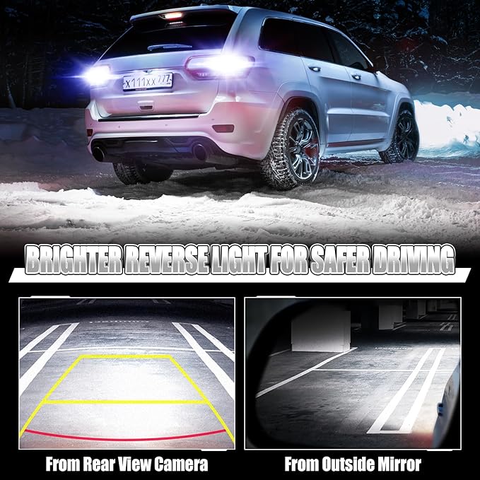 912 921 LED Bulb for Backup Reverse Lights, 2835 15-SMD Chipsets Error Free 300% Super Bright 906 922 W16W T15 LED Lights - (Pack of 2, White)