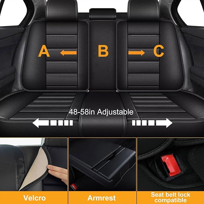 Bling Car Seat Covers Fit for Subaru Legacy 1995-2025 2026: Full Set Waterproof Faux Leather Driver Seat Cover,Comfortable Automotive Seat Cushion All Seasons Seat Protector(5 Seats,Black&Diamond)