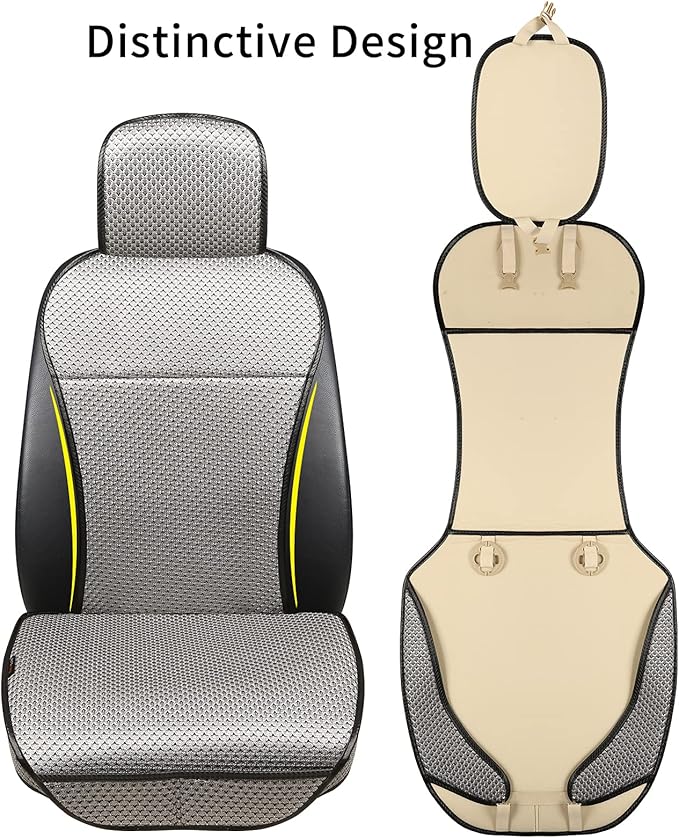 Auto Newer Luxury Breathable Car Seat Cover Fit Four Seasons, Universal Front of Car Seat Cushions, Bottom Seat Covers of Full Wrapped Edge,Universal Fit for 95% Cars,SUV,Pickup,Van(Grey，2PCS)