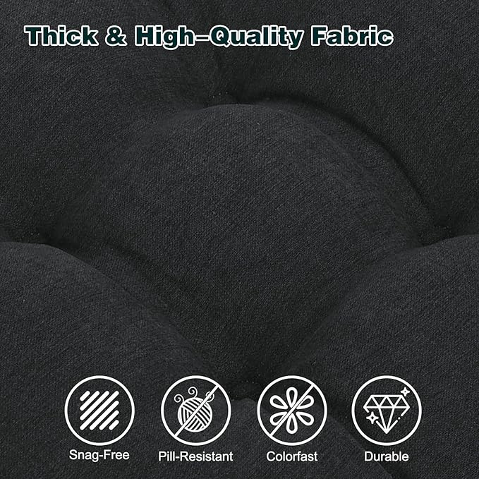 baibu Seat Cushion & Lumbar Support Pillow Set for Office Chair, Dual-Layer Patent Design Memory Foam Office Chair Cushion & Ergonomic Back Support Pillow for Wheelchair, Car Seat, Gaming Chair, Black