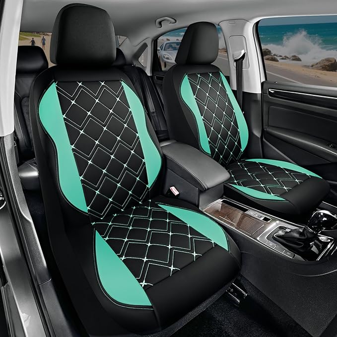 Road Comforts Seat Covers, Premium Leather Car Seat Covers Front Seat for Women Girls,Airbag Compatible, Automotive Seat Covers Universal Fit Most Cars,Vans,Truck,SUV