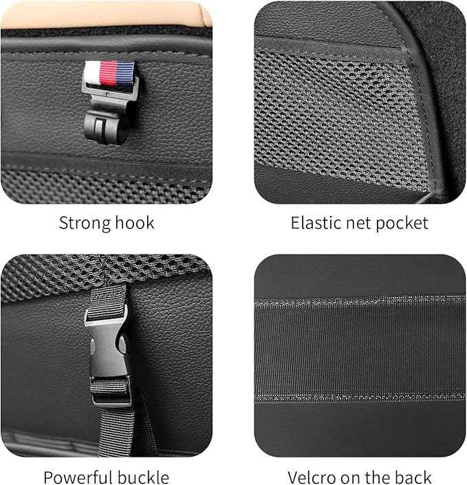 Hanging Car Trunk Organizer and Storage, Premium Faux Leather Large Capacity Storage Accessories, Backseat Car Organizer for SUV/MPV/Truck (1, Black)