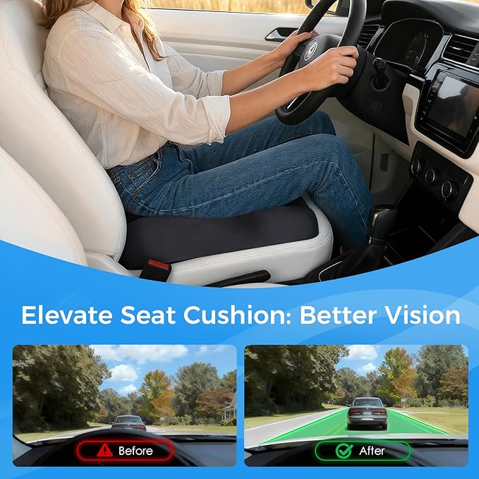 Niceeday Seat Cushion for Office Chair & Car - Premium Memory Foam with Ergonomic U-Shape Design - Enhanced Comfort for Tailbone & Hip Support, Non-Slip Base & Machine Washable Cover