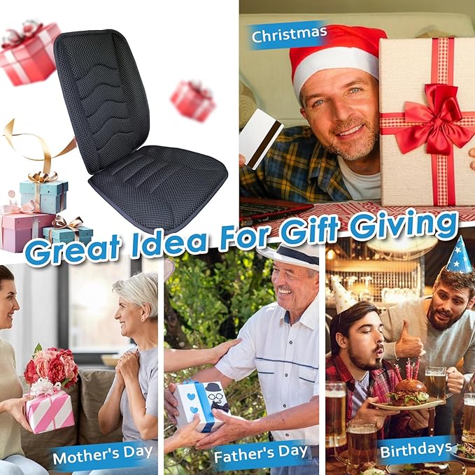 AEROiVi Car Seat Cushion with Back Support Pillow,Breathable 3D Air Mesh,Non-Slip Bottom, Lumbar Support Car Seat Cushion for Long Sitting,Comfort Car Seat Protector,Car Seat Pad Works with Truck,SUV