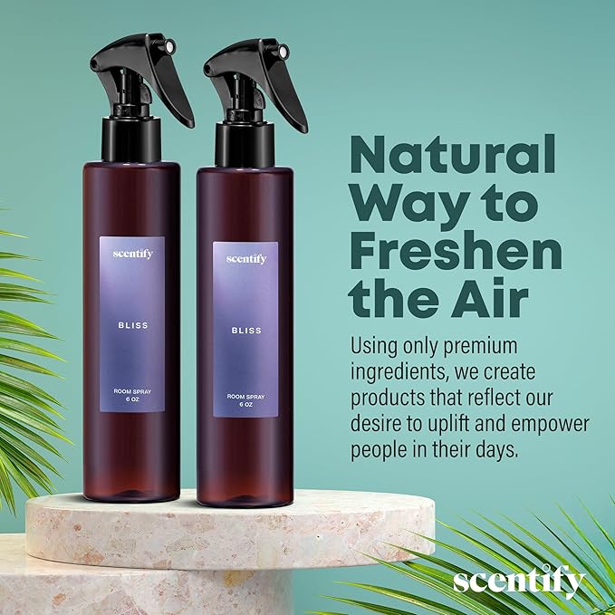 Scentify Bliss Odor Neutralizing Room Spray – Luxury Eucalyptus & Bergamot Fragrance, Instant Odor Eliminator for Home, Office & Car – 6oz