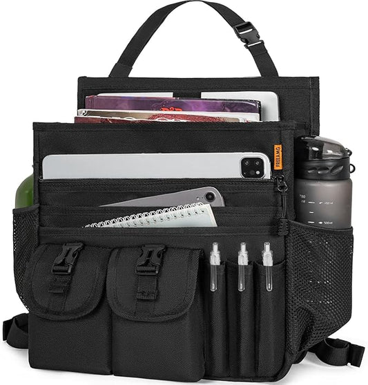 Car Front Seat Organizer Backseat Organizer with Dedicated Tablet Laptop Storage Adjustable Shoulder Strap Cup Holder Truck Seat Storage Universal Fits for Most of Car