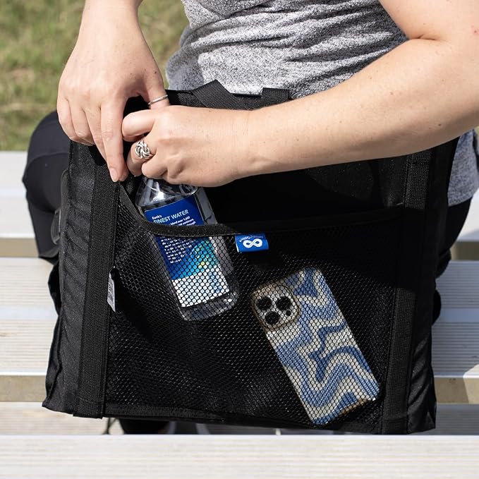 Everlasting Comfort Stadium Seats with Back Support - Adjustable Memory Foam Bleacher Chairs with Back and Cushion, Portable, Easy Folding Stadium Seat Cushion with Storage Pocket