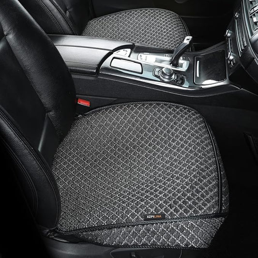 Bottom Car Seat Cover，Breathable Car Seat Protector，Driver Front Seat Cushion，Anti-Skid Four Seasons General（Black，2PCS）
