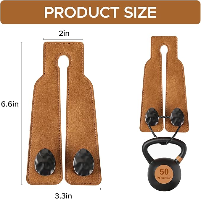 2PCS Leather Car Seat Hooks for Headrest, Vehicle Hanger Storage Organizer Universal for Handbag Purse, Car Accessories Gift (Brown-Black)