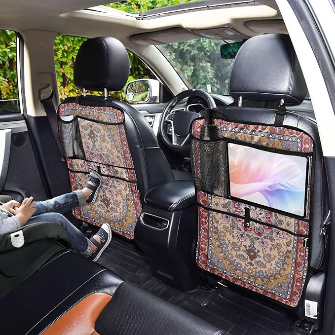 Automotive Seat Back Organizers Car Seat Organizer Waterproof Car Back Storage Kick Mat, Backseat Car Organizer with Pockets,Car Seat Protector Fit All 1Pcs 4017010