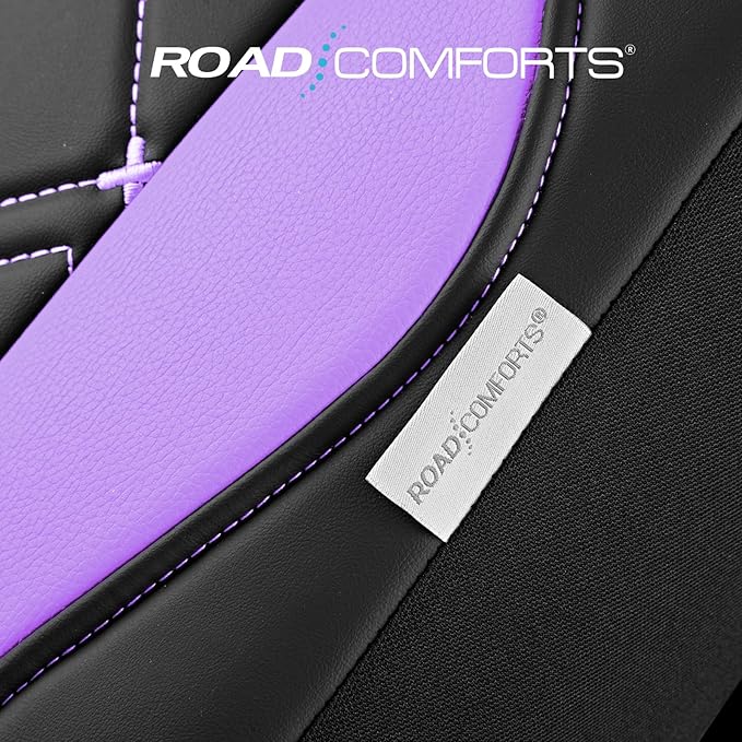 Road Comforts Seat Covers, Premium Leather Car Seat Covers Front Seat for Women Girls,Airbag Compatible, Automotive Seat Covers Universal Fit Most Cars,Vans,Truck,SUV