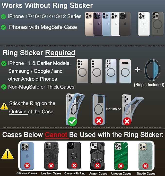 BOCLOUD 2026 Next-Gen Suction Cup Phone Mount Cute 360° Zinc Alloy 109 LBS Phone Stand Vacuum Magnetic Car Holder for MagSafe Strongest Accessories for iPhone 16 15 14... Android