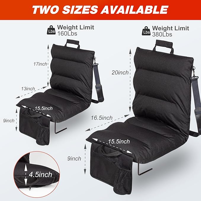 Heated Stadium Seats for Bleachers with Back Support, Foldable Stadium Chair, Portable Bleacher Seat, USB Rechargeable Warm Cushion,Outdoor Camping Games Sports, 3 Heat Levels & Timer, Waterproof