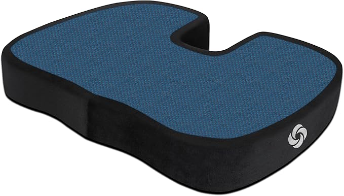 Samsonite Memory Foam Seat Cushion for Car & Office Chair – Tailbone Pain Relief, Cooling Pillow, Ergonomic Posture Corrector, Car Accessories & Home Office Essentials