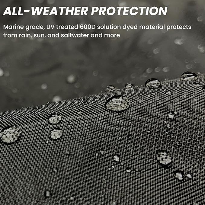 SavvyCraft Waterproof Boat Steering Wheel Covers, Heavy Duty Solution-Dyed 600D Fade-Resistant UV Protection Sailboat Yacht Marine Steering Wheel Protector Case, Vecro and Zipper Closure Black 60"