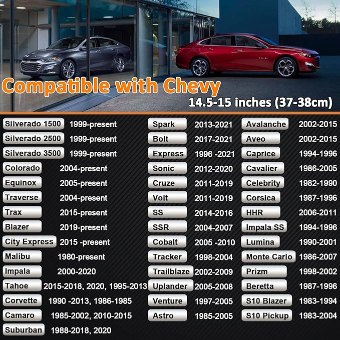 West Llama Microfiber Leather Car Steering Wheel Cover for Chevy Silverado,Tahoe,Equinox,Traverse,Trailblazer,Colorado (Black+Gray Line - Standard Size)