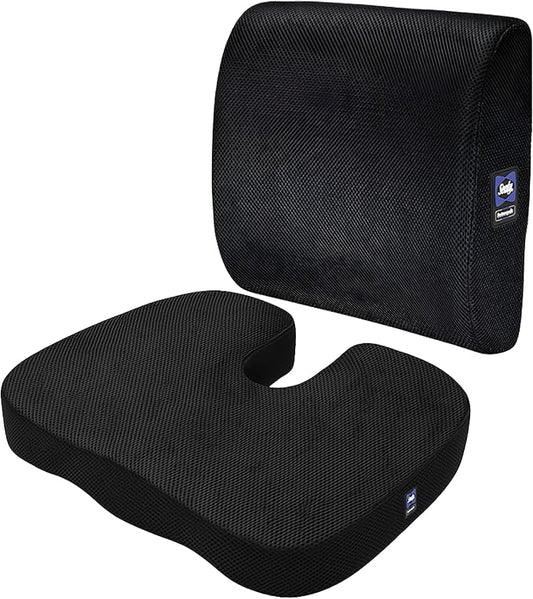 Sealy Memory Foam Car 2-Pack Seat Cushions – Ergonomic Cushions for Tailbone Pain Relief, Ideal for Office Chairs, Car Seats and Gaming Chairs, Premium Cushions Offering Superior Comfort and Support