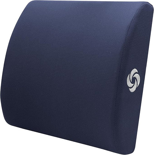 Samsonite Ergonomic Lumbar Support Pillow for Office Chair and Car Seat - Memory Foam Back Support Lumbar Pillow Premium Cushion Chair Support for Lower Back Pain Relief and Versatile Use (Dark Blue)