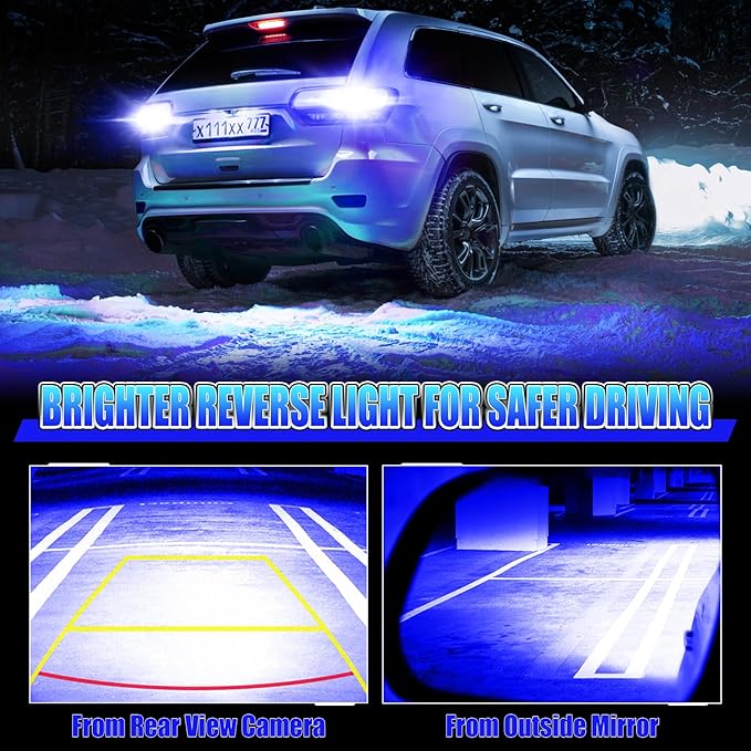 912 921 LED Bulb for Backup Reverse Lights, 2835 15-SMD Chipsets Error Free 300% Super Bright 906 922 W16W T15 LED Lights - (Pack of 2, Blue)