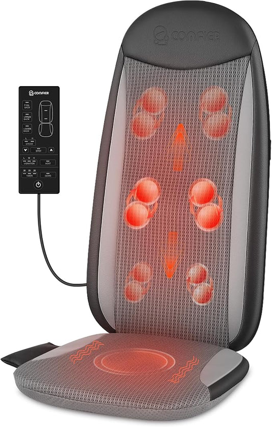 COMFIER Shiatsu Back Massager with Heat, Kneading & Vibration,Massage Chair Pad for Back Relief deep,Chair Massager for,Hip,Heated seat Cushion,Home Office,Gifts for Women Men,Dad,Mom
