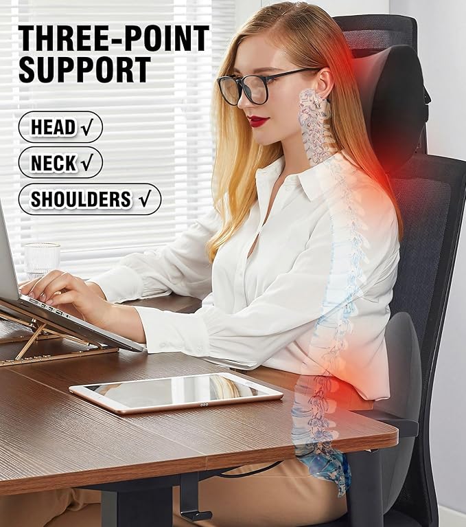 2025 New Car Headrest Pillow Set – The car Neck Pillow is as Soft as a Marshmallow, and The Lumbar Support Pillow for car can Soothe Lumbar Fatigue. Relieve Your Driving Tiredness. (Gray)