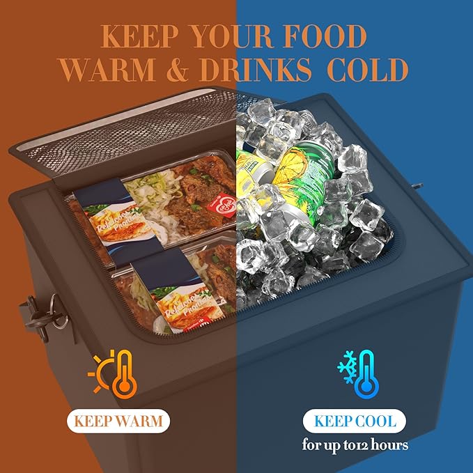 Large Trunk Organizer for SUV with Premium Portable Cooler Bag, Car Organizers and Storage with Foldable Cover, Collapsible Car Trunk Bed Organizer for Truck, 2 Retractable Straps, 90L+20L, Wine Red-C