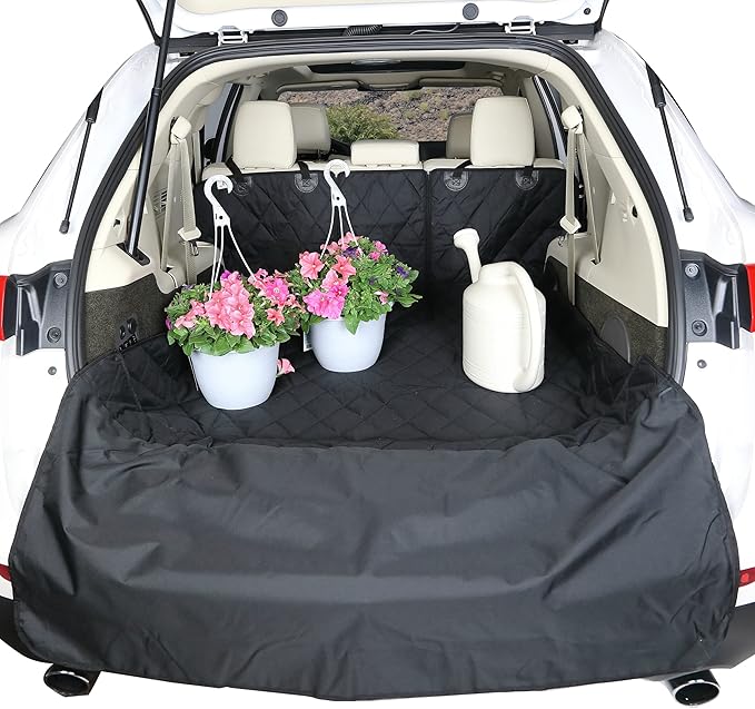 4Knines Split Cargo Liner for SUV – for Dogs & Pets, Heavy-Duty, Waterproof Trunk Mat & Cargo Cover – Fits 60/40 Split Bench & Armrest Pass-Through – Machine Washable, Non-Slip (Extra Large, Camo)