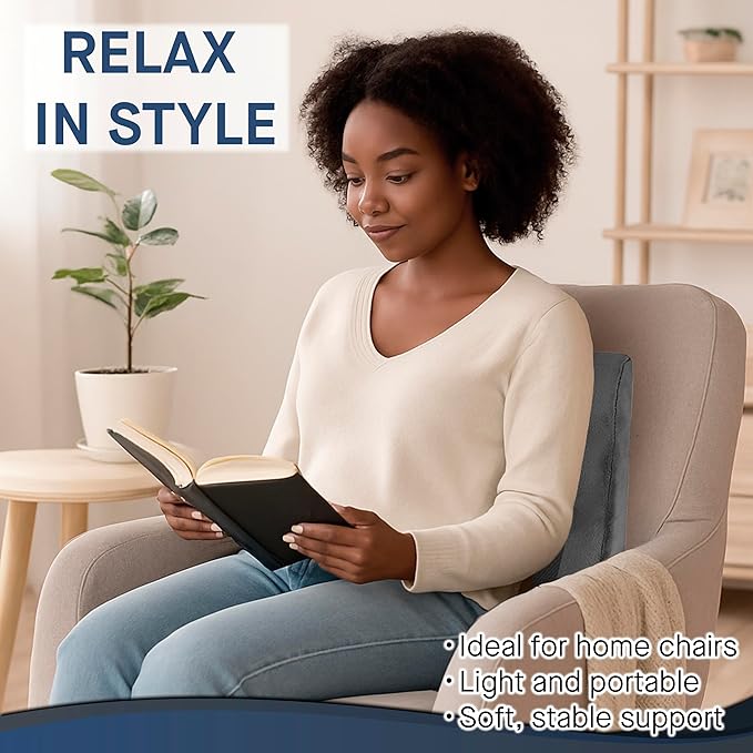 Samsonite Ergonomic Lumbar Support Pillow for Office Chair and Car Seat - Memory Foam Back Support Lumbar Pillow, Premium Cushion Chair Support for Lower Back Pain Relief and Versatile Use (Gray)