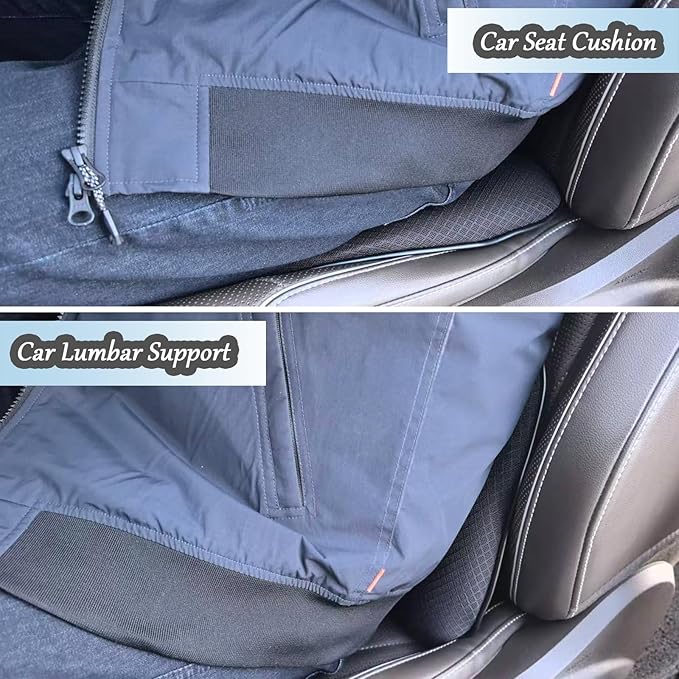 2 in 1 Wedge Car Seat Cushion or Lumbar Support - 3.2 inches Soft Memory Foam Cushion for Car Seat Driver for Comfort - Driving Cushion for Butt and Back Sciatica Pain Relief, Black