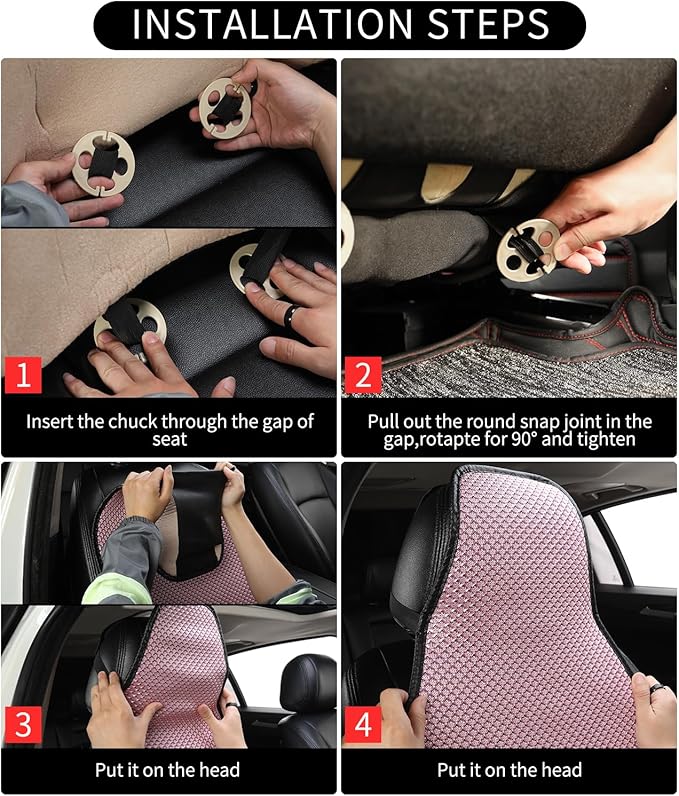 Auto Newer Car Seat Cover, Breathable Mesh, Universal Fit, Car Seat Protector, Pink, 2PCS