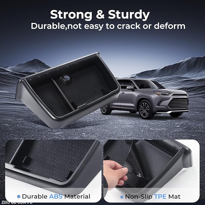 Dashboard Behind Screen Storage Box for Toyota Grand Highlander 2024 2025 2026, Interior Accessories Center Console Organizer Tray for 24 25 26 Grand Highlander, Black