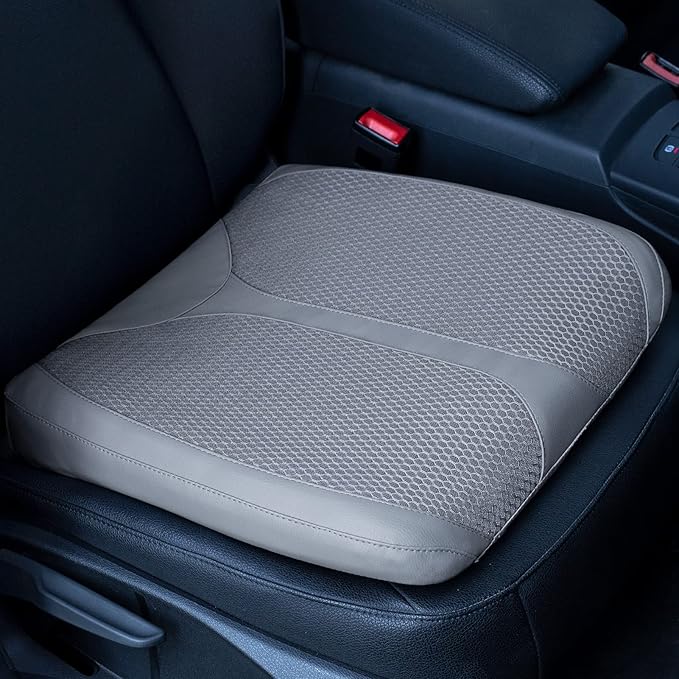 Car Memory Foam Heightening Seat Cushion for Short Drivers, Improve Driving Vision, Double Layered Design, Hip/Tailbone/Lower Back Pain Relief, Adults Booster Seat for Car,Truck,SUV,Office.