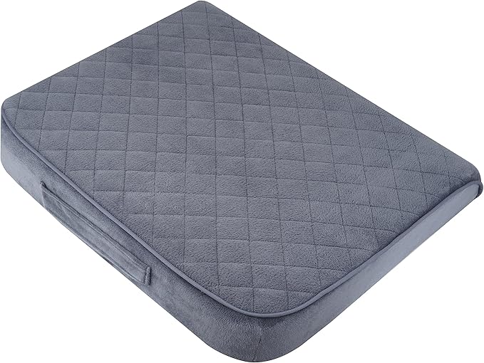 Large 19"x17"x3.25" Medium-Firm Memory Foam Seat Cushion with Cooling Effect, Washable Cover and Non-Slip Base for Office Chairs, Wheelchairs, Recliners, Cars - Back Pain Relief - Gray