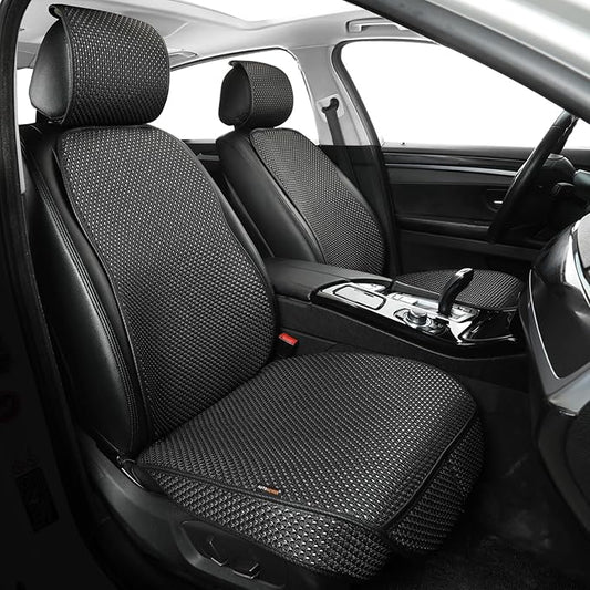 Auto Newer Car Seat Cover,Breathable Front Car Seat Cushion,Comfortable Car Seat Protector,Anti-Slip and Full Wrap Driver Car Seat Protector with Storage Pocket,Universal All Seasons(Black,2PCS)