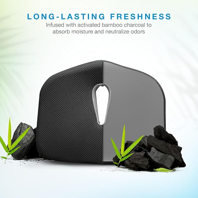 Type S Smoothing Premium Comfort Memory Foam Seat Cushion - Ergonomic Back Pain Relief for Coccyx Tailbone Sciatica Back Pain Relief for Office Chairs Gaming Chairs Car Seats Wheelchairs Chair Pad