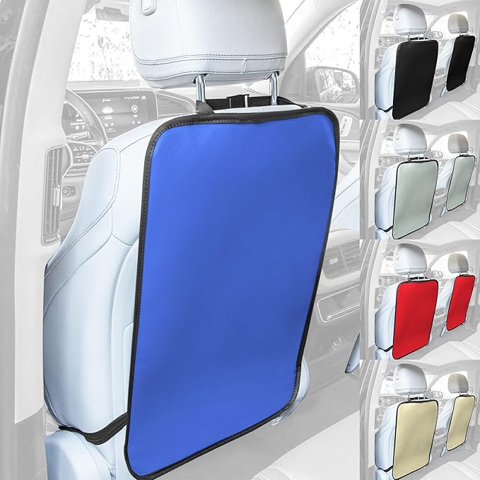 FH Group Faux Leather Auto Seat Back Kick Protectors, Heavy Duty Car Kick Mats for Kids –2-Pack Back Seat Protector for Driver and Passenger Seat, Waterproof Protection, Easy to Clean