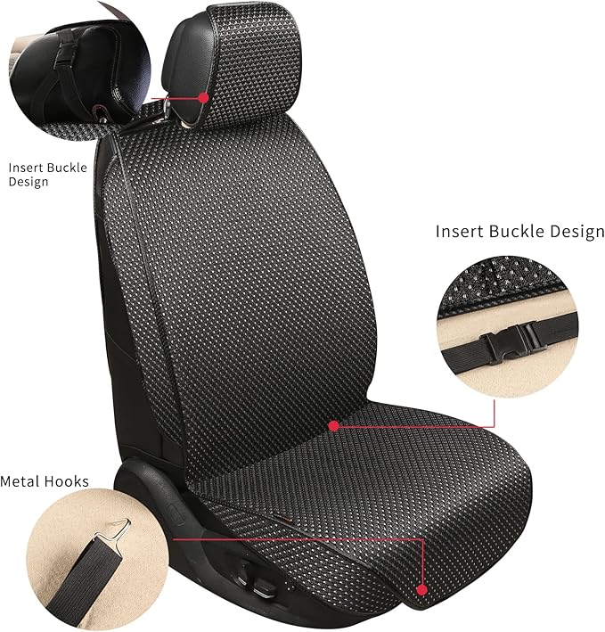 Auto Newer 5 Seats Luxury Breathable Car Seat Cover Full Set Fit Four Seasons of Universal Automotive Vehicle Cushion Cover Compatible with 90% Cars,SUV,Trucks(Full Set Black)
