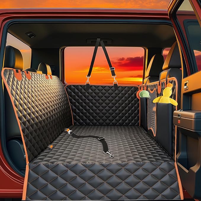 Back Seat Extender for Dogs,Car Seat Protector,Dog Car Seat Cover for Back Seat with Hard Bottom Holds 500 lbsWaterproof Extender for Dogs,Pet Bed for Full Size F150/RAM1500/Silverado Crew Cab Pickup