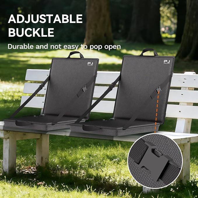 Stadium Heated Seat with Backrest and Thickened Sponge Cushion, Ultra-Portable Bleacher Seat, Foldable Stadium Chair, 3-Level Heating