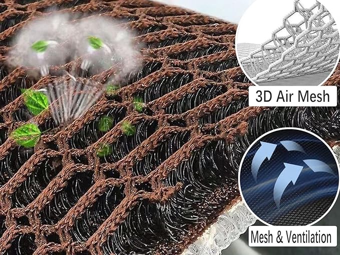 New Summer Vented Cooling Air Mesh Seat Cushion Pad for Car,Universal Ventilated Breathable Seat Cover Fits Car SUV Truck Van Pickup of Driving Seat for Men Women (Black-SeatCushion-1PCS)